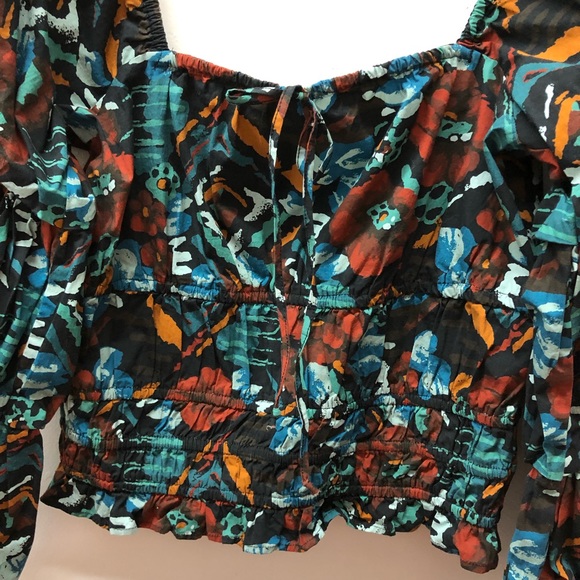 Porridge Tiered Poplin Blouse Floral Anthropologie Size M - Picture 3 of 9